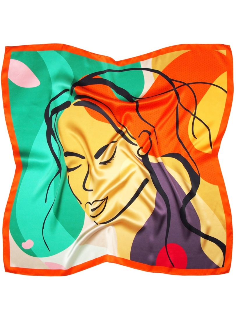 AD7-069 Jedwabna apaszka pop-art 68x68cm